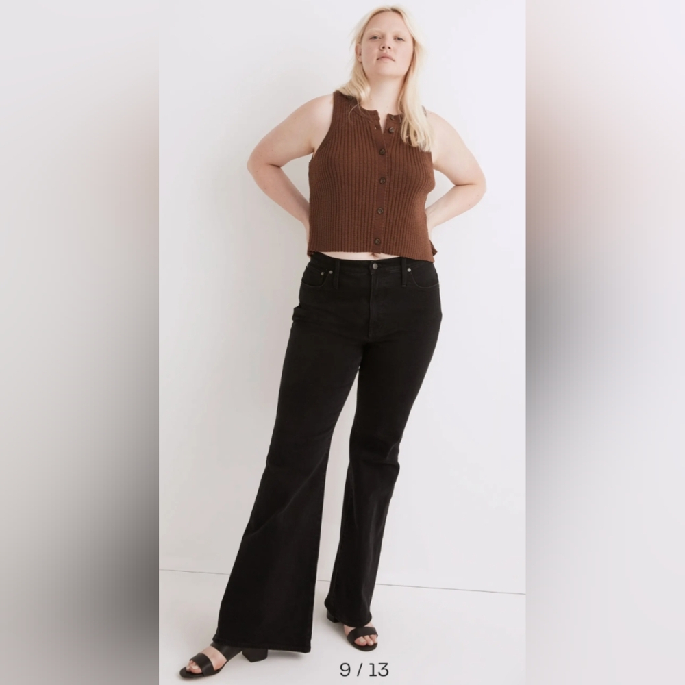 Madewell The Perfect Vintage Flare Jean Black Sherborn Wash High Rise- 33/16